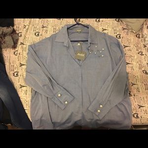 Light blue jean blouse size 2X